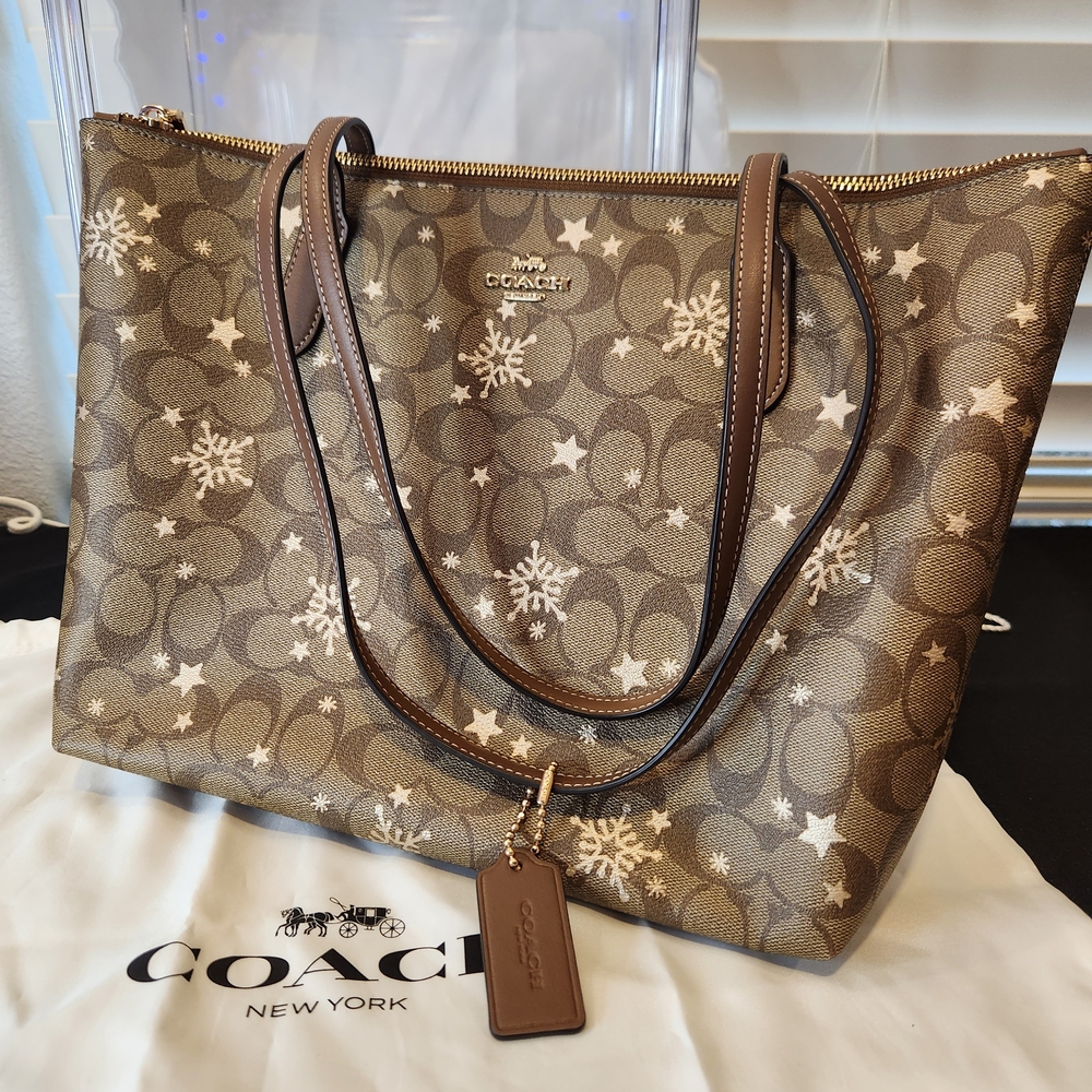 Coach Tan and Brown Signature Tote - Picture 3 of 3
